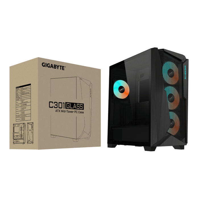 GIGABYTE C301 GLASS Midi Tower Black