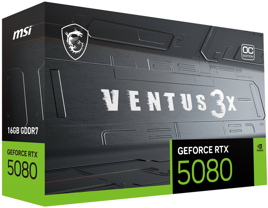 MSI VENTUS GEFORCE RTX 5080 16G 3X OC PLUS graphics card