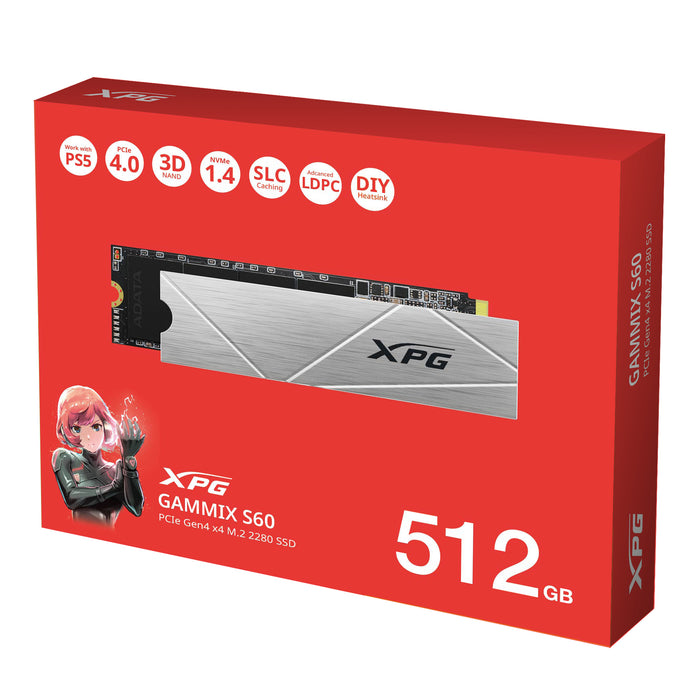 XPG GAMMIX S60 512 GB M.2 PCI Express 4.0 NVMe 3D NAND