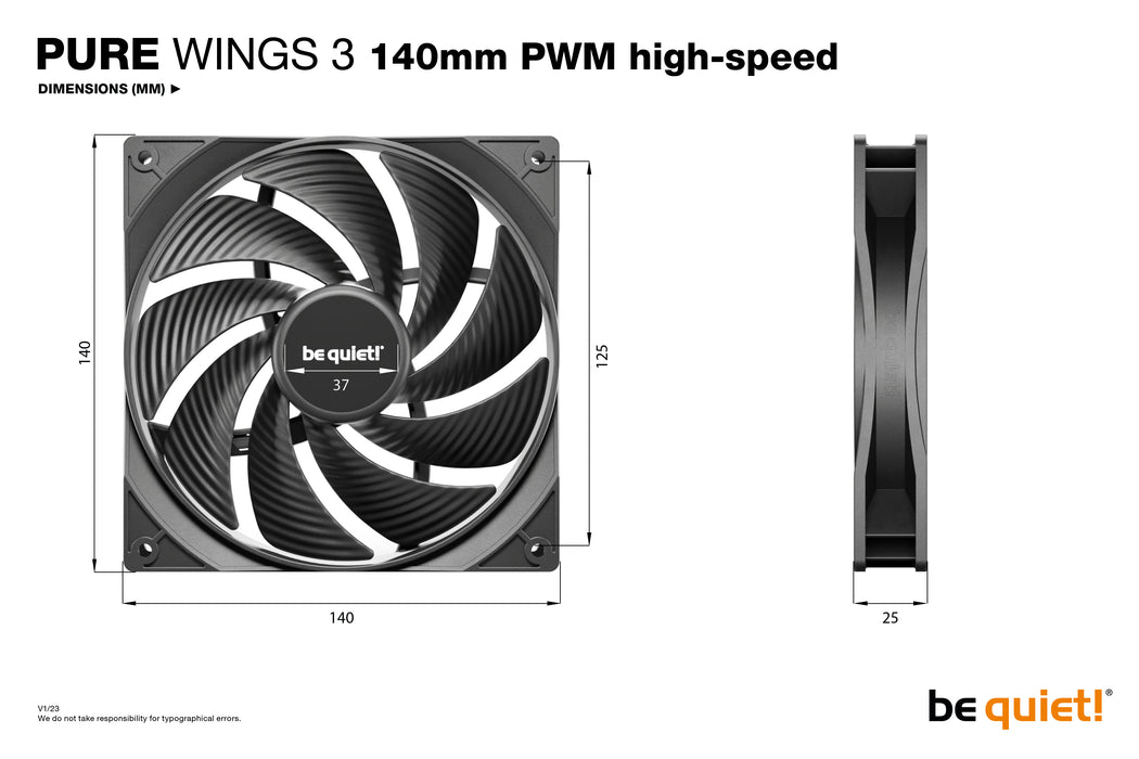 be quiet! Pure Wings 3 140 mm PWM high-speed Triple Pack