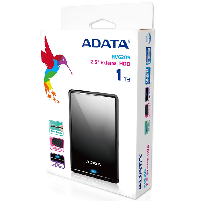 ADATA HV620S external hard drive 1 TB 2.5" Micro-USB B 3.2 Gen 1 (3.1 Gen 1) Black