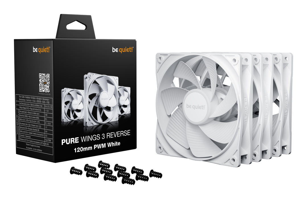 be quiet! Pure Wings 3 120 mm PWM Reverse Triple Pack White Computer case Fan 12 cm 3 pc(s)