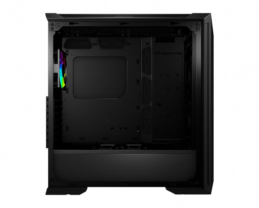 MSI MPG GUNGNIR 100 Mid Tower Gaming Computer Case 'Black, 1x 120mm ARGB + 3x 120mm Fan, Mystic Light Sync, 8 Channel ARGB Hub, Tempered Glass Panels, E-ATX, ATX, mATX, mini-ITX'