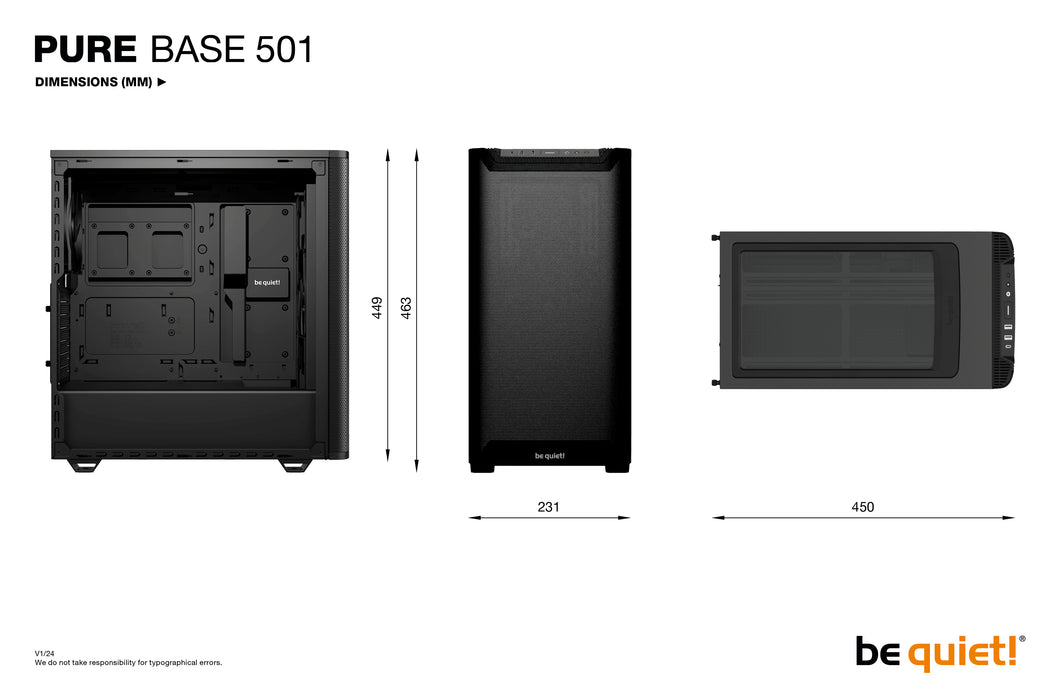 be quiet! PURE BASE 501 Airflow Window Black Midi Tower