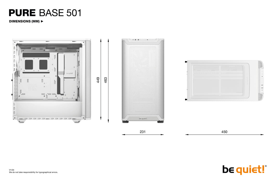 be quiet! PURE BASE 501 Airflow White Midi Tower