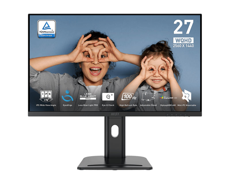 MSI Pro MP273QPDE E2 computer monitor 68.6 cm (27") 2560 x 1440 pixels Wide Quad HD LCD Black