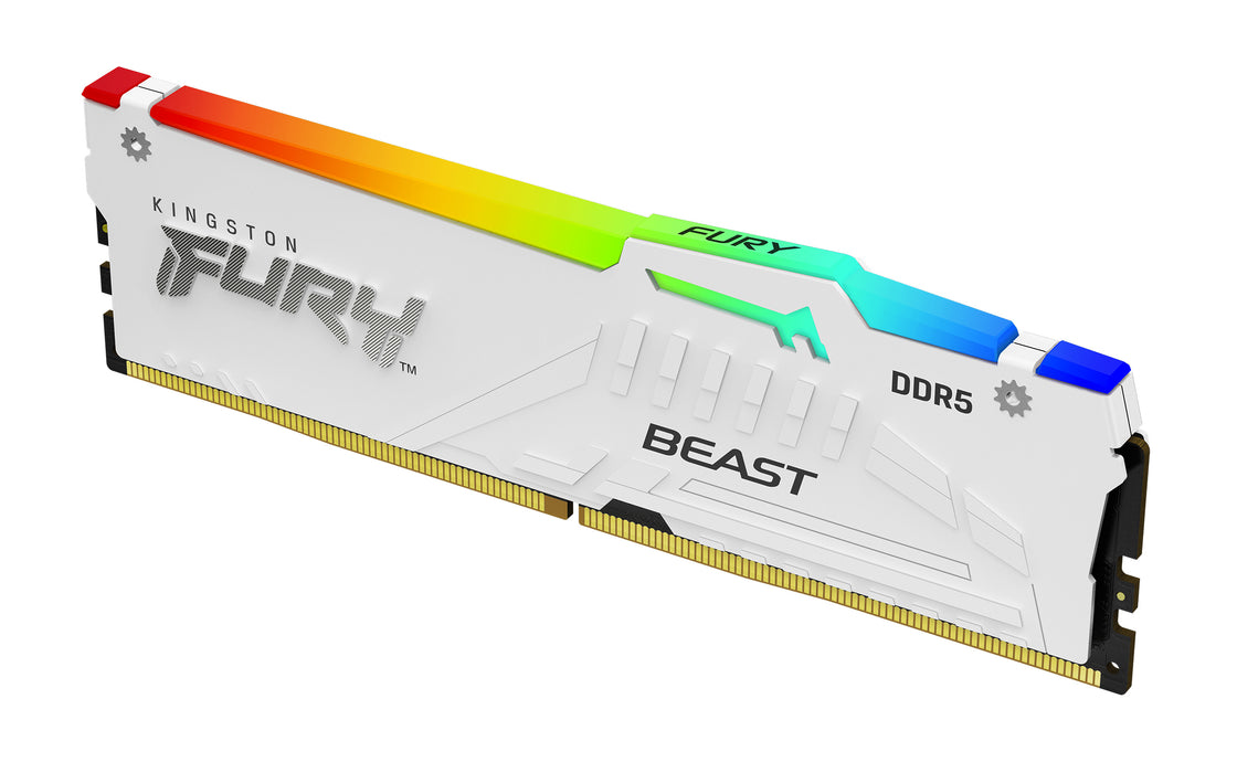 Kingston Technology FURY Beast 32GB 5600MT/s DDR5 CL40 DIMM (Kit of 2) White RGB XMP