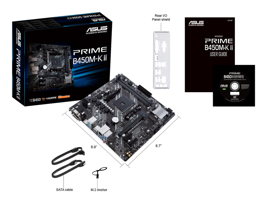 ASUS Prime B450M-K II AMD B450 Socket AM4 micro ATX